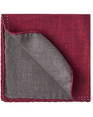 Brunello Cucinelli Silk Logo Pocket Square - Purple