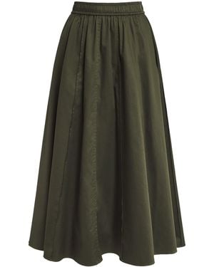 JOSEPH Cotton Sateen Manar Skirt - Green