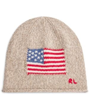 Polo Ralph Lauren Wool-Blend Flag Beanie - Brown