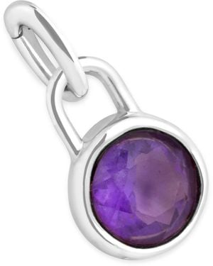 Astrid & Miyu Rhodium-Plated February Birthstone Charm - Purple