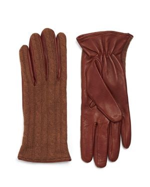 Eleventy Leather Dual Gloves - Brown