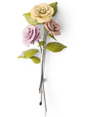 Prada Enamel Floral Brooch - White