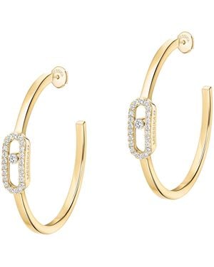 Messika Move Uno And Diamond Hoop Earrings - Metallic