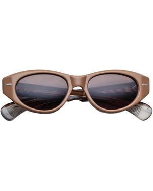 Jacques Marie Mage Krasner Oval Sunglasses - Brown