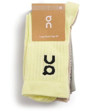 On Shoes Organic Cott-Blend Logo Socks - Metallic