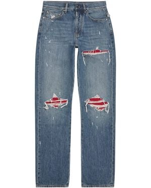 Amiri Straight Mx1 Suede Jeans - Blue