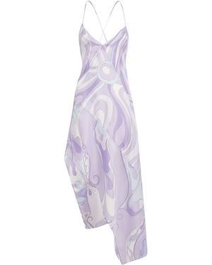 PUCCI Silk Marmo Midi Dress - Purple