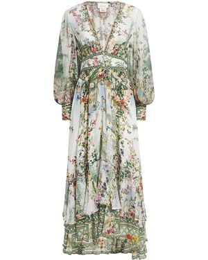 CAMILLA Silk Art For The Empress Midi Dress - Green