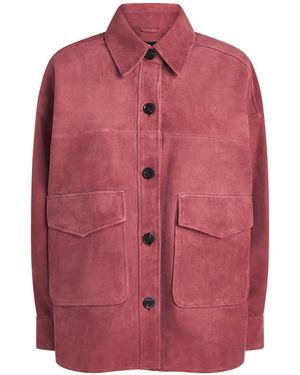 Arma Lamb Suede Kaylee Shacket - Red
