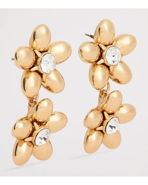 Carolina Herrera Crystal Flower Earrings - Metallic