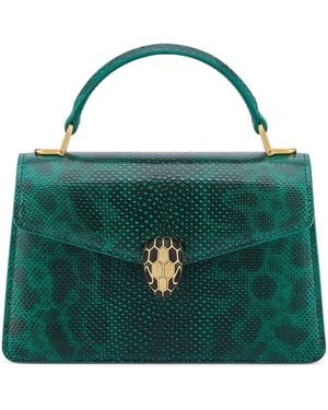 BVLGARI Karung Leather Serpenti Forever Top-Handle Bag - Green