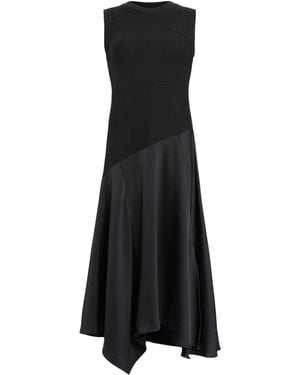 AllSaints Asymmetric Pia Midi Dress - Black