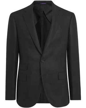 Ralph Lauren Linen-Silk-Cotton Kent Blazer - Black