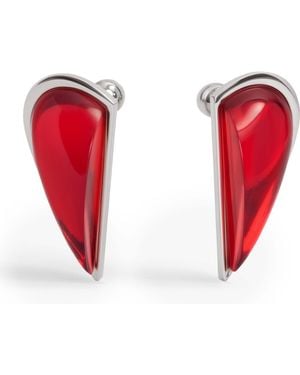 Alaïa Resin-Detail Demi Le Coeur Bombe Earrings - Red