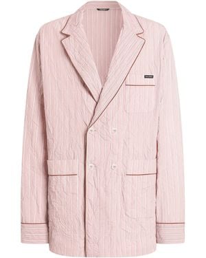 Dolce & Gabbana Crinkled Striped Pyjama-Style Shirt - Pink