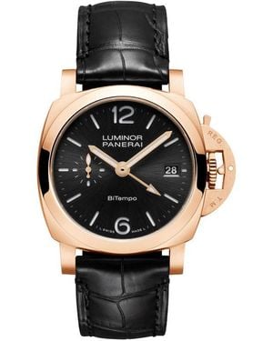 Panerai Goldtech Luminor Quaranta Bitempo Watch 40Mm - Black