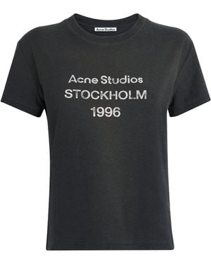 Acne Studios Sprayed Logo T-Shirt - Black