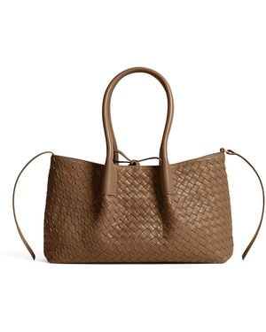 Bottega Veneta Leather Reversible Pinacoteca Tote Bag - Brown