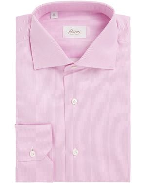 Brioni Cotton Stripe Shirt - Pink