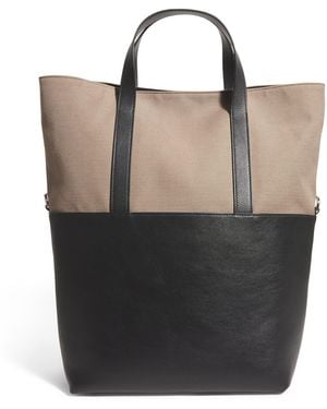 Giorgio Armani Canvas-Leather Tote Bag - Black