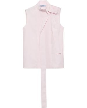 Prada Cotton Poplin Embroidered Blouse - Pink