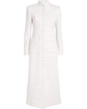 LIBEROWE Tweed Imperial Long Coat - White