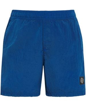 Stone Island Recycled Logo Swim Shorts - Blue