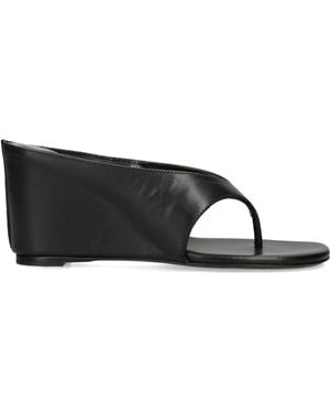Jude Leather Yaga Wedge Sandals 85 - Black