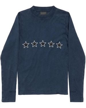 Balenciaga Cotton Top Rating Sweatshirt - Blue