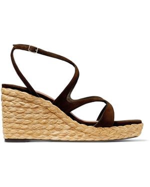 Jimmy Choo Ayla 85 Wedge Sandals - Metallic