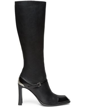 McQueen Leather Niko Knee-High Boots 95 - Black