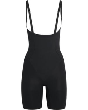Spanx Sculpt Gofigure Open-Bust Mid-Thigh Bodysuit - Black