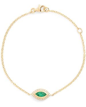 SHAY Diamond And Emerald Evil Eye Bracelet - Metallic