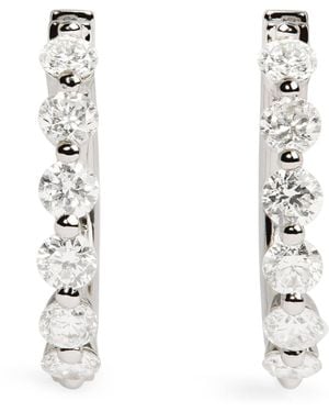 Harrods And Diamond Hoop Earrings - White