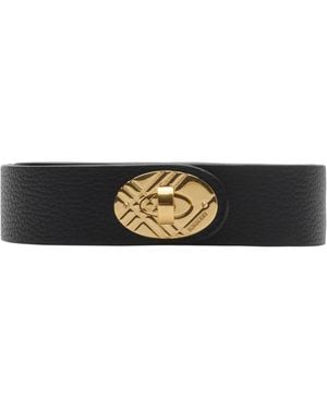 Burberry Leather Cotswolds Belt - Black