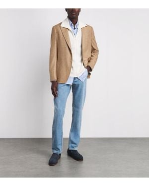 Isaia Cashmere Capri Blazer - White