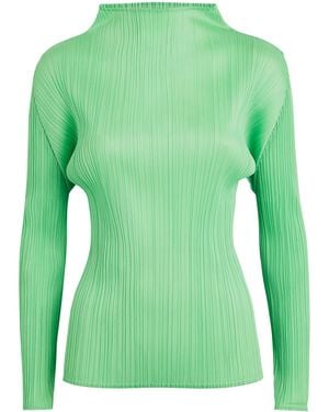 Pleats Please Issey Miyake New Colourful Basics 4 Long-Sleeve Top - Green