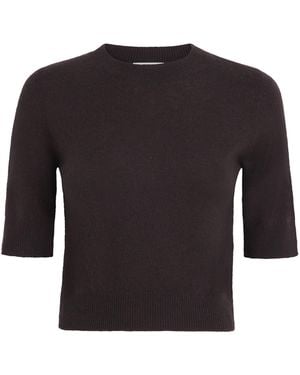 LeKasha Cashmere Short-Sleeve Chypre Jumper - Black