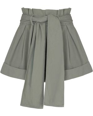 Balmain Cotton High-Rise Shorts - Grey