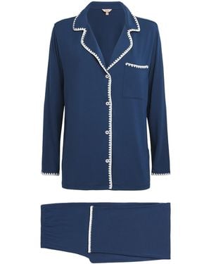 Eberjey Long-Sleeve Frida Pyjama Set - Blue