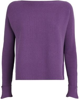 MAX&Co. Cotton-Blend Boat-Neck Jumper - Purple