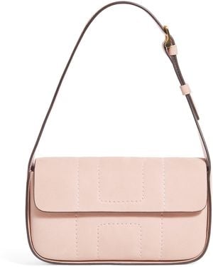 Harrods Suede Baguette Shoulder Bag - Pink