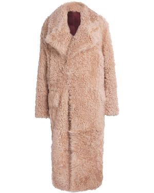 Victoria Beckham Shearling Overcoat - Pink