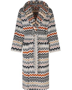 Missoni Zigzag Bernard Hooded Robe (Medium) - White
