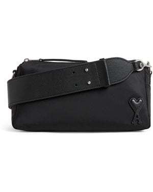Ami Paris Canvas Marcel Messenger Bag - Black