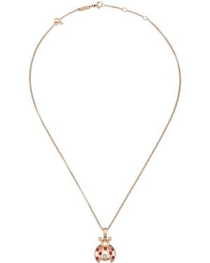Chopard Diamond And Ruby Happy Diamonds Ladybird Necklace - Metallic