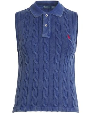 Polo Ralph Lauren Sleeveless Polo Cable-Knit Jumper - Blue