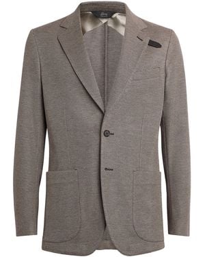 Brioni Silk-Wool Single-Breasted Blazer - Grey