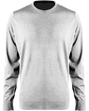 Alan Scott Superfine Merino Wool Crew Neck Jumper - Grey