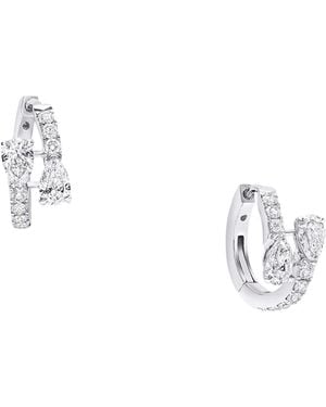 Graff And Diamond Duet Hoop Earrings - White